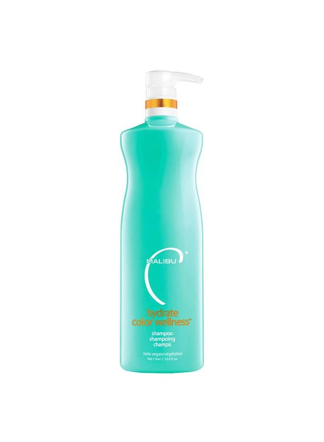 Malibu C Hydrate Color Wellness Shampoo - Shampoo for Color Treated Hair and Fights Fade - Sulfate Free + Gentle Cleansing Hair Care (33.8 oz) - Image 1