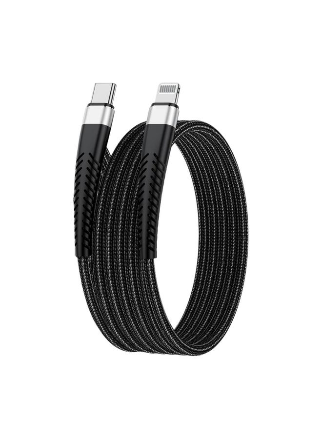 بروماس شاحن حائط فائق السرعة 100 وات PD GaN متوافق مع هواتف iPhone وGalaxy وHonor وHuawei Series، QC 3.0 مع 3 منافذ (2 منفذ PD - منفذ USB A واحد) يأتي مع كابل USB C إلى Lightning متوافق مع هواتف iPhone 14 Pro Max/13/12/11/X/8/7 Series - أسود - Image 3