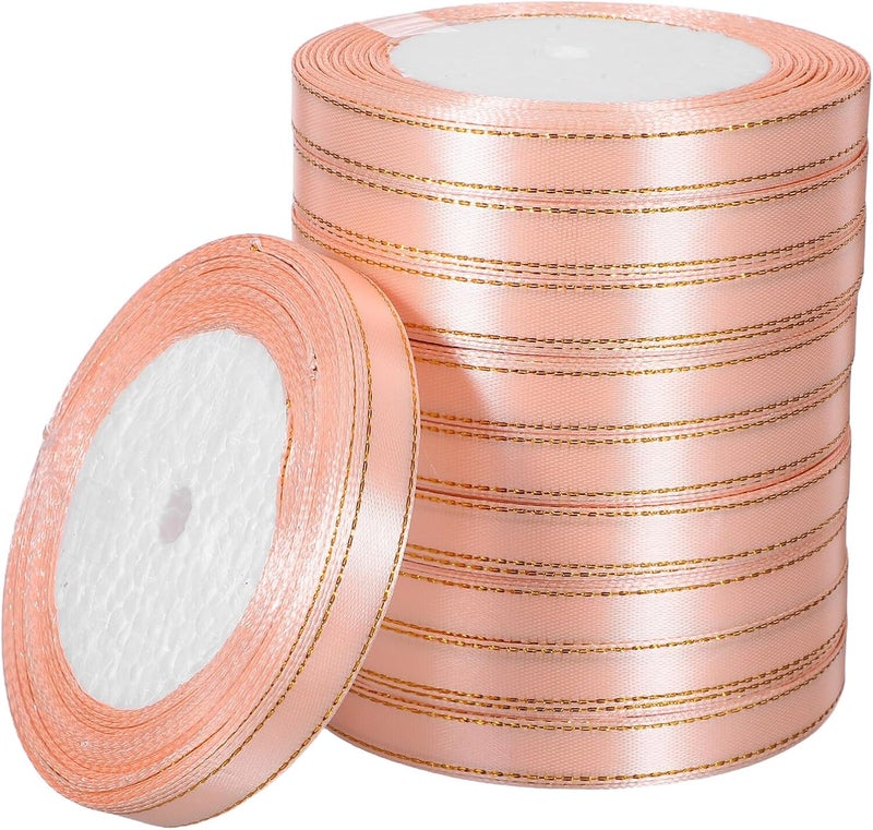 TOYANDONA Gold-Edged Satin Ribbon 10 Rolls 22 Meters Polyester Multi-use Wrapping Ribbon for DIY Crafts, Wedding Bouquets, Hair Accessories, and Holiday Decorations - Image 1