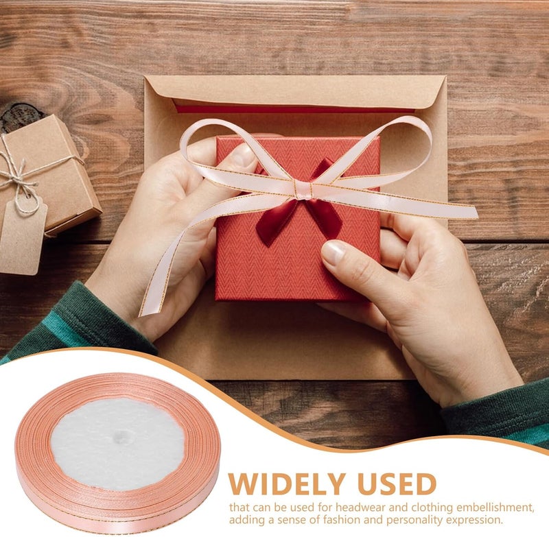 TOYANDONA Gold-Edged Satin Ribbon 10 Rolls 22 Meters Polyester Multi-use Wrapping Ribbon for DIY Crafts, Wedding Bouquets, Hair Accessories, and Holiday Decorations - Image 3