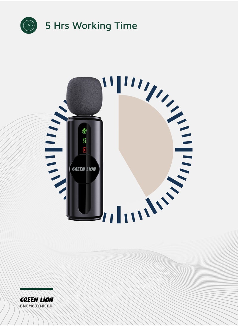 Dual Microphone GM-80X With 3-Level Noise Cancellation and LED Display / Real-Time Monitoring / 360° Omnidirectional / Plug & Play / HD Sound Quality - Black