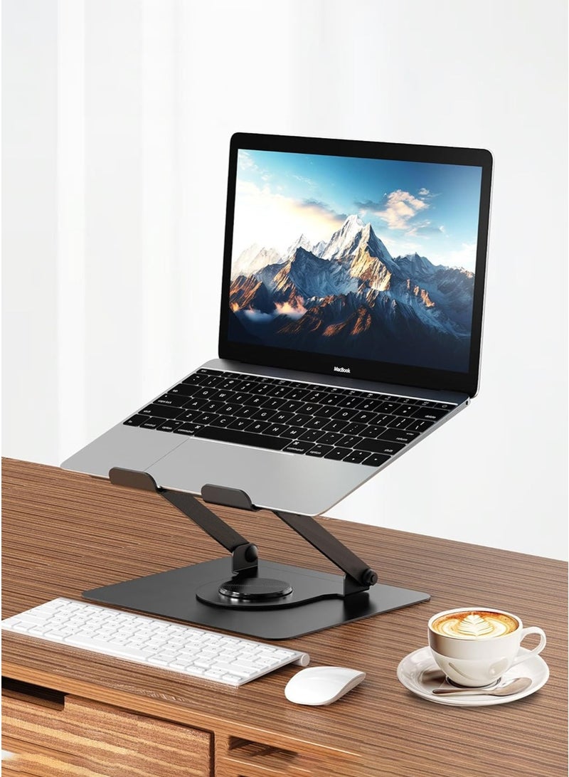 CAYGA Laptop Stand Adjustable Computer Stand Ergonomic Laptop Riser with 360° Rotating Base Notebook Stand,Ergonomic Laptop Riser Holder with Dual-bar Support, Portable Computer Notebook Stand for MacBook Air Pro, Dell XPS, HP (10-16") - Image 2