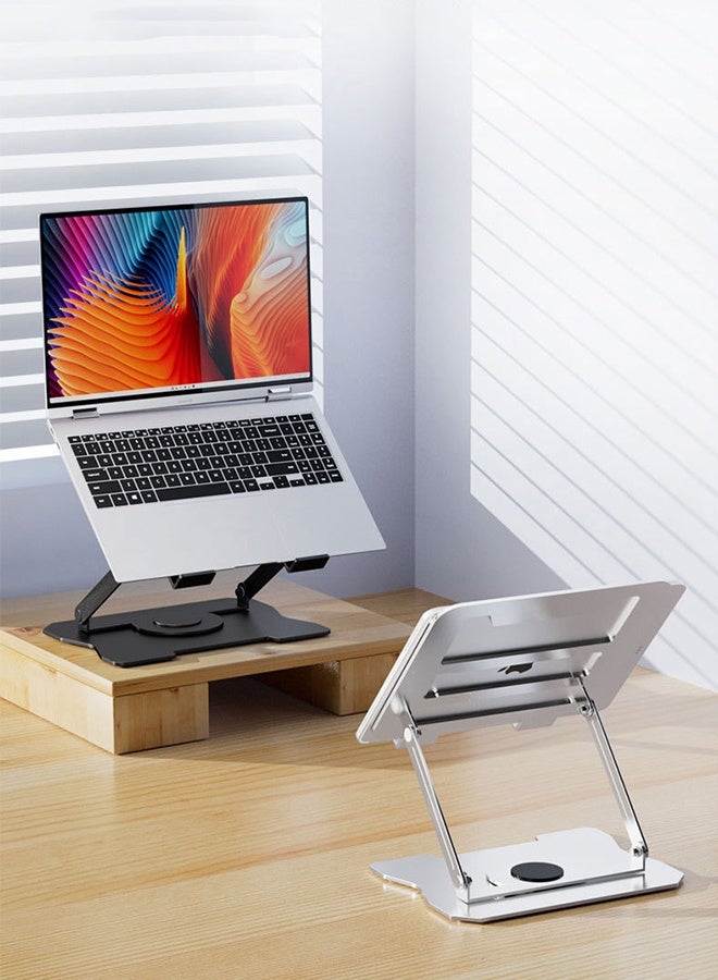 CAYGA Laptop Stand Adjustable Computer Stand Ergonomic Laptop Riser with 360° Rotating Base Notebook Stand,Ergonomic Laptop Riser Holder with Dual-bar Support, Portable Computer Notebook Stand for MacBook Air Pro, Dell XPS, HP (10-16") - Image 3