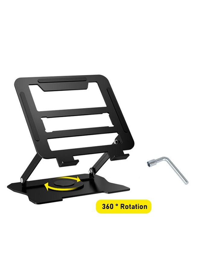 CAYGA Laptop Stand Adjustable Computer Stand Ergonomic Laptop Riser with 360° Rotating Base Notebook Stand,Ergonomic Laptop Riser Holder with Dual-bar Support, Portable Computer Notebook Stand for MacBook Air Pro, Dell XPS, HP (10-16") - Image 1