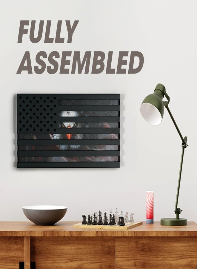 J JACKCUBE DESIGN America Flag Wall Art with Eagle Print Wall Decor for Living Room, Office, Indoor Metal Wall Decor - MK962-2B (Eagle,24 X 12.5 X 1.4 inch) - Image 4
