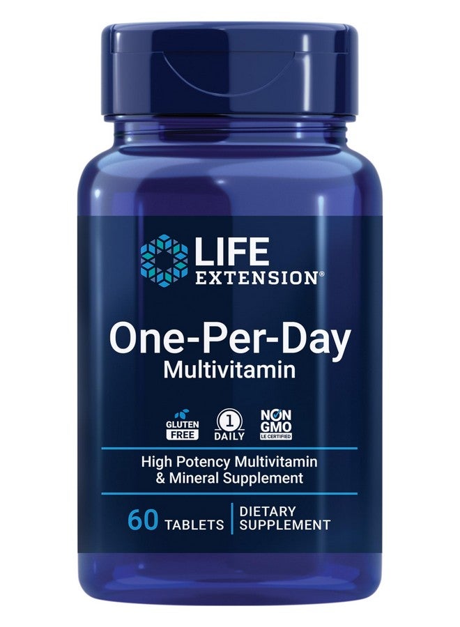 Life Extension فيتامينات متعددة لايف إكستينشن - تحتوي على أكثر من 25 فيتامين، معادن ومستخلصات نباتية، كيرسيتين، 5-MTHF فولات والمزيد - 1 يوميًا، غير معدلة وراثيًا، خالية من الغلوتين - 60 قرص - Image 1