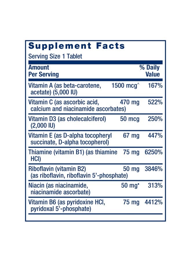 Life Extension فيتامينات متعددة لايف إكستينشن - تحتوي على أكثر من 25 فيتامين، معادن ومستخلصات نباتية، كيرسيتين، 5-MTHF فولات والمزيد - 1 يوميًا، غير معدلة وراثيًا، خالية من الغلوتين - 60 قرص - Image 2