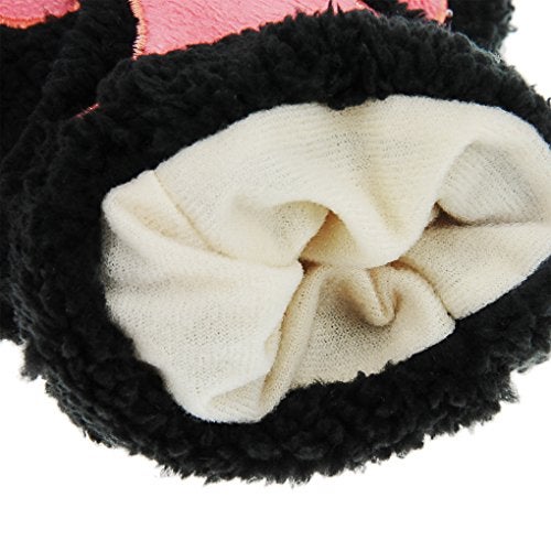 Fakeface Starsource Lovely Cat Claw Bear Paw Style Winter Plush Half Finger Gloves Mitten For Girls,Black,One Size - Image 5
