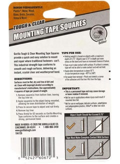 Gorilla Gorilla- Mounting Tape Squares Tough & Clear 1 Pack  - Image 2