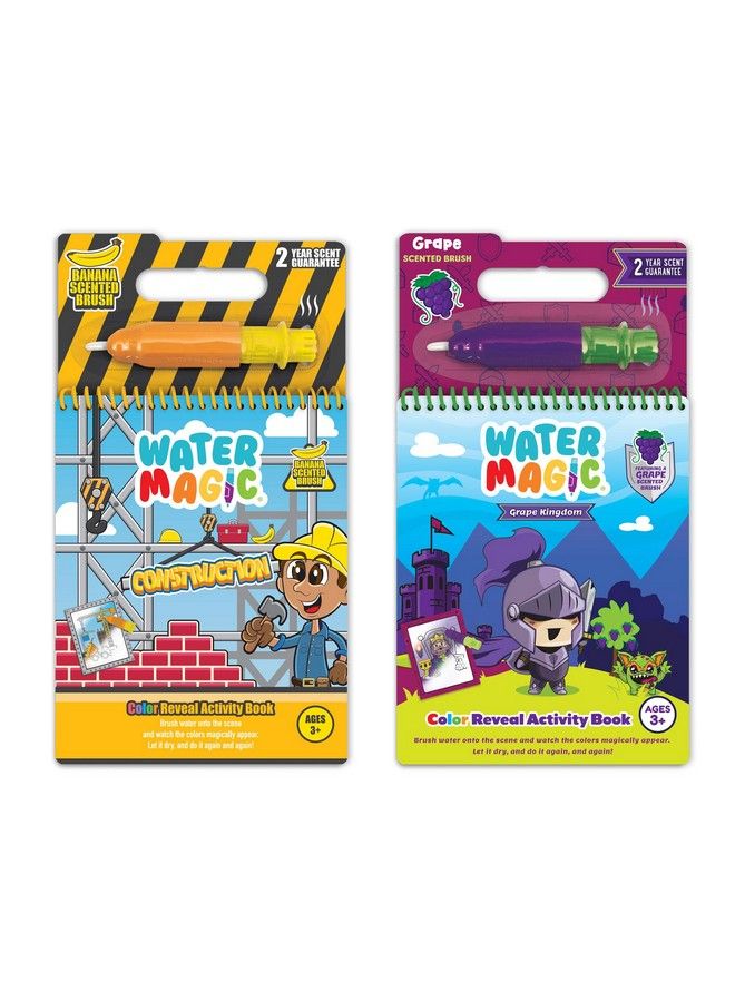 Scentco Water Magic Scented Reusable Water Reveal Activity Books No Mess All Fun By Scentco (Grape Kingdom And Construction) - Image 1