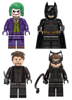 XINH 4-Piece Batman Series Characters Mini Action Figures Set, High Quality Mini Figures Series Stitching Toys Playsets for Collectors and Kids (Joker/Batman/Catwoman/Ra's Ghul)  - Image 1