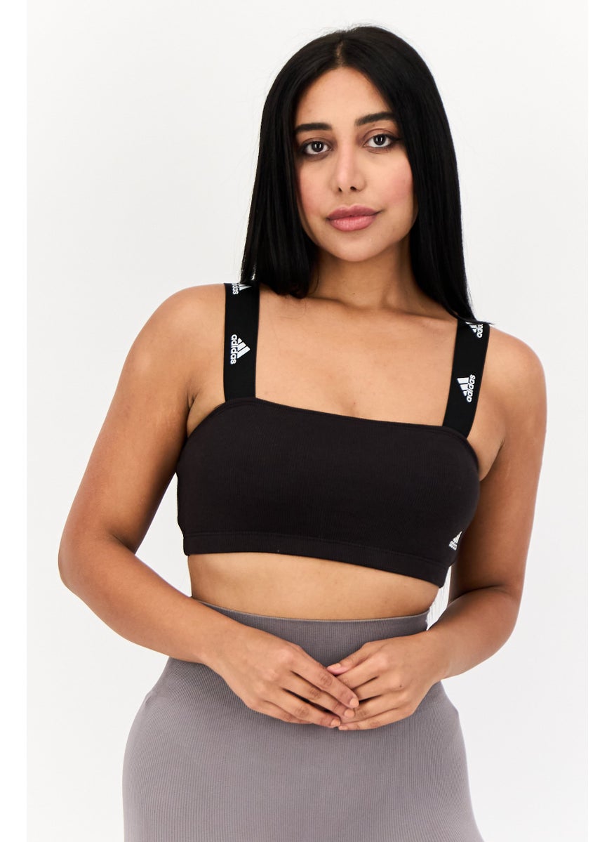 Adidas Women Brand Logo Training Bralette, Black  - Image 1