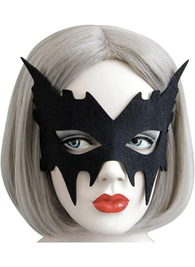 Black Costume Mask Black Eye Mask Half Face Mask For Halloween,Batgirl,Batboy,Cosplay Party - Image 1