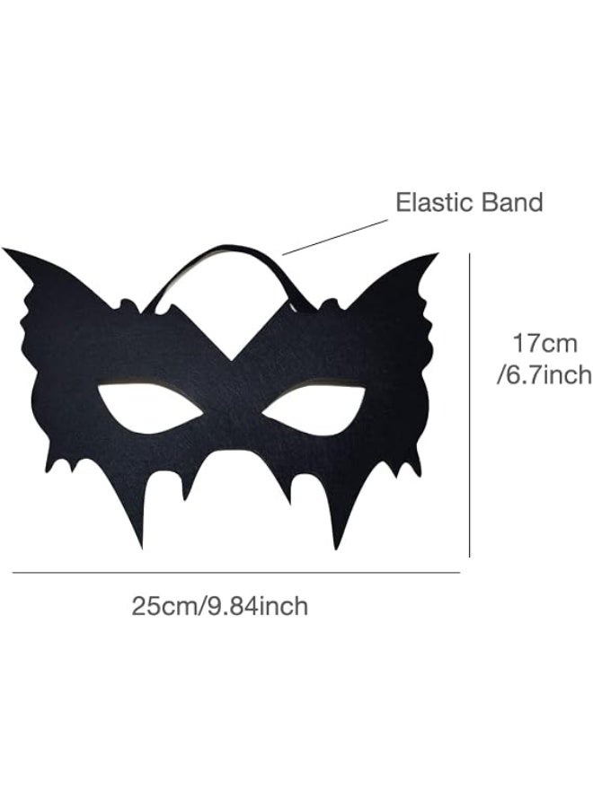 Black Costume Mask Black Eye Mask Half Face Mask For Halloween,Batgirl,Batboy,Cosplay Party - Image 2