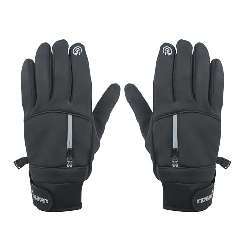 FABSPORTS Touchscreen Riding Winter Gloves for Men & Women – Reflective, Anti-Slip, Windproof, Thermal Gloves for Cycling, Running, Driving & Outdoor Activities - Image 1