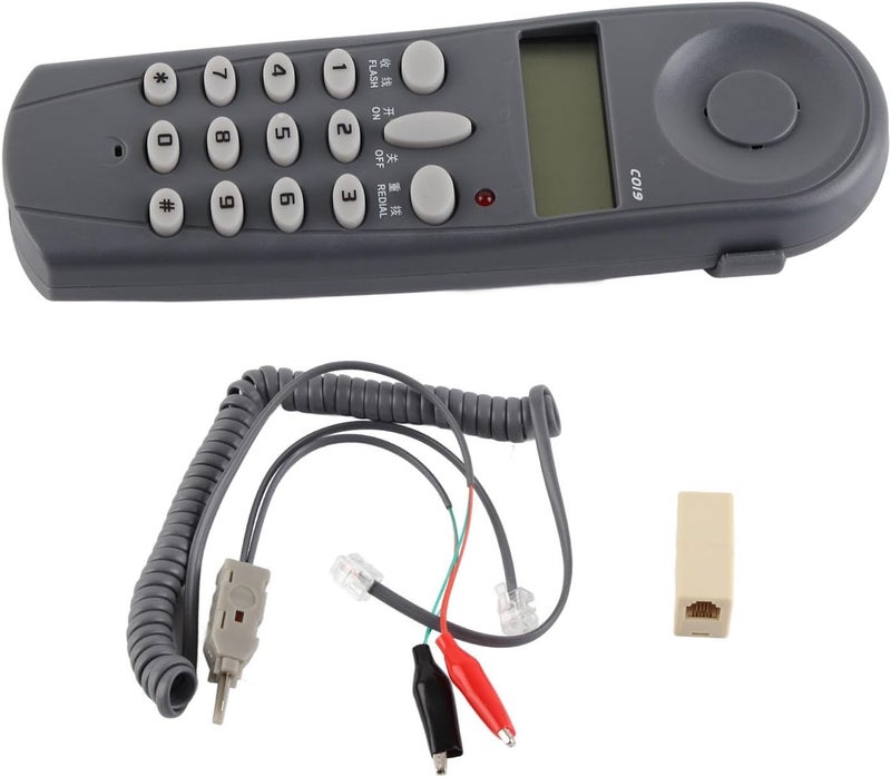 Home Wall Mounted Phone Noise Cancelling Last Number Redial Corded for Office Black - Image 1