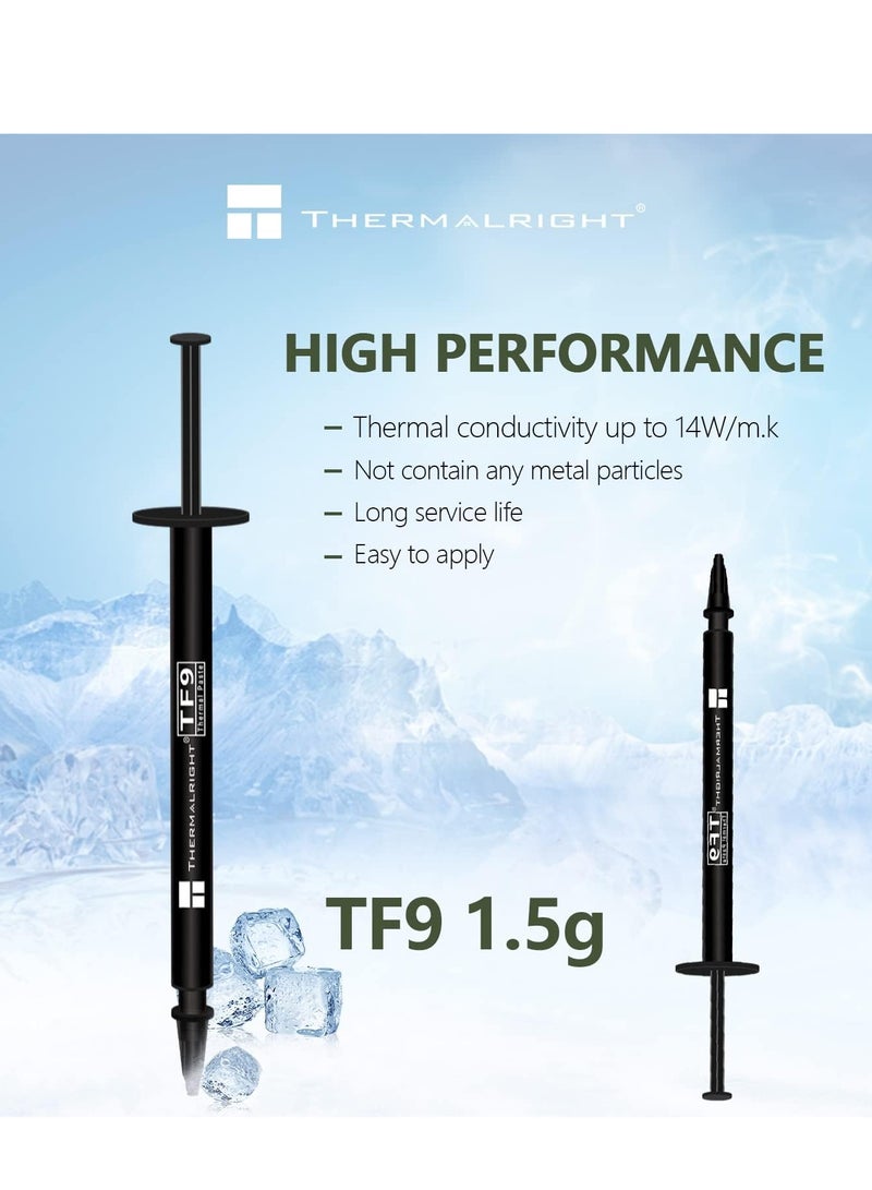 Thermalright TF9 1.5g Thermal Paste Heat Sink Compound 14W/m.k, 1.5 Grams,High Durability, Thermal Compound CPU for Processor/CPU/GPU/All Coolers, With applying Tool (TF9 1.5g) - Image 2