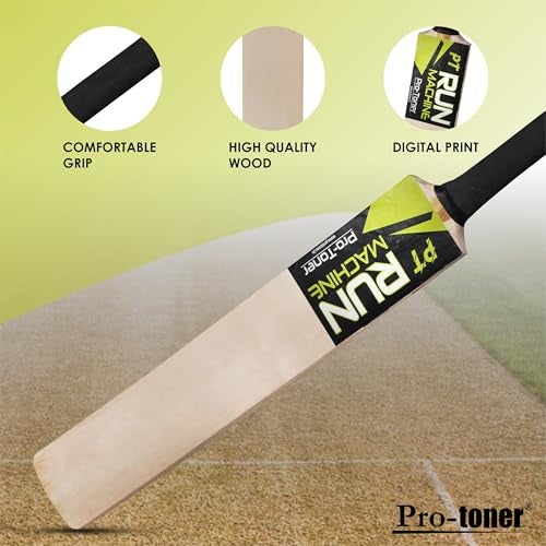 Protoner Cricket Tennis Bat, Wooden, for Ages 4-12+ Years (No.5,Age8+(31inch)) - Image 3