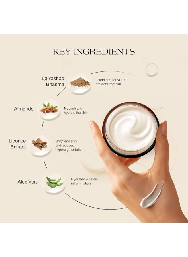 Ashpveda Day Cream with Natural SPF 25, UVA/UVB, PA+++ Sun Protection (30 gm), Ayurvedic Ultra Hydration Radiance Cream with Broad Spectrum for Pigmentation, Silky Soft & Brightening Skin - Image 3