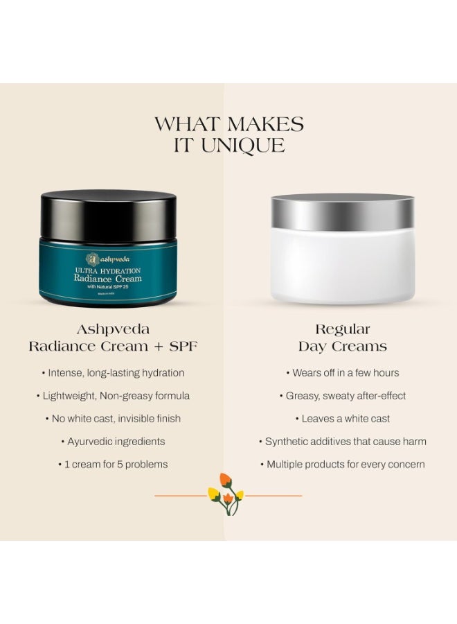 Ashpveda Day Cream with Natural SPF 25, UVA/UVB, PA+++ Sun Protection (30 gm), Ayurvedic Ultra Hydration Radiance Cream with Broad Spectrum for Pigmentation, Silky Soft & Brightening Skin - Image 2