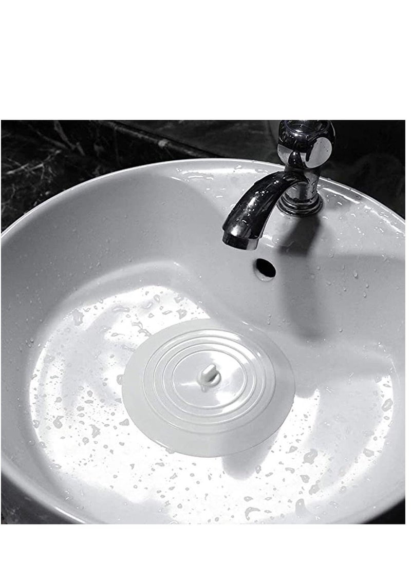 6 Inches Silicone Tub Stopper Drain Stopper, Silicone Bath Plug Tub Stopper White Drain Plug for Kitchens, Bathrooms and Laundries - Image 3