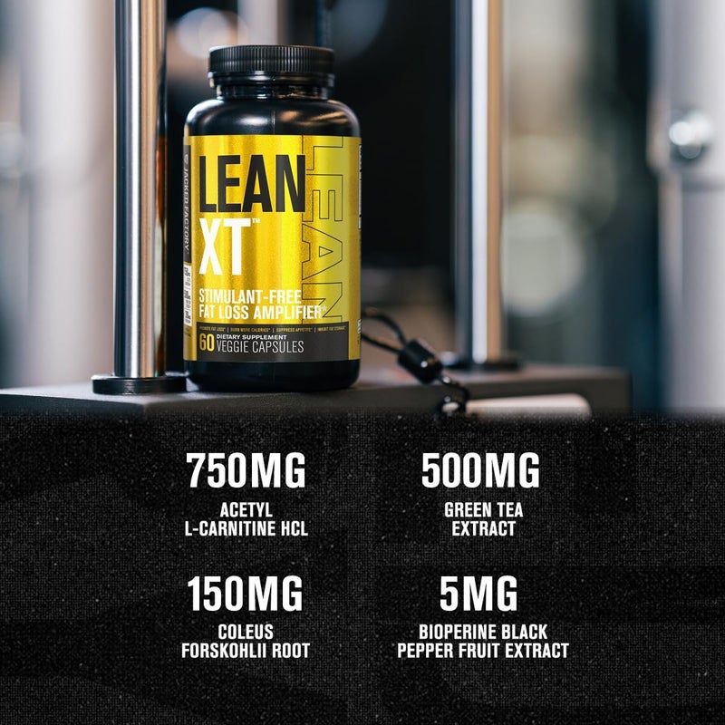 Jacked Factory LeanXT Caffeine Free Fat Burner  Non Stim Weight Loss Supplement Appetite Suppressant  Metabolism Booster  Acetyl LCarnitine Green Tea Extract Forskolin  60 Natural Diet Pills - Image 4