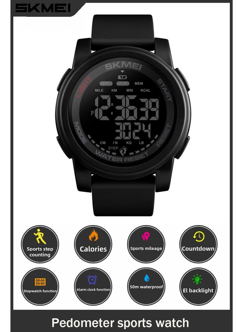 SKMEI Men's waterproof luxury digital sports watch, multi-function sports pedometer watch, outdoor watch, comfortable to wear - Image 2