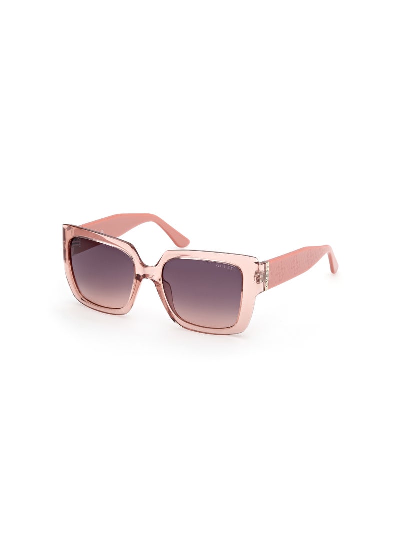 GUESS FULL RIM FEMALE SQUARE PINK INJECTED SUNGLASSES - Image 1