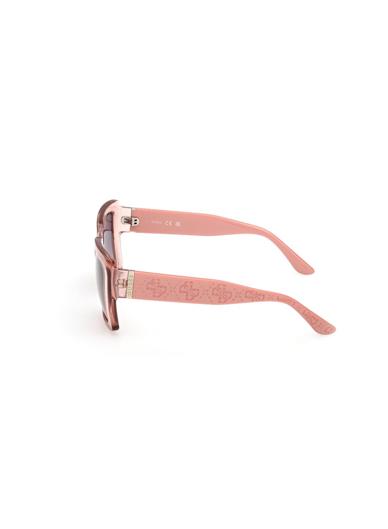 GUESS FULL RIM FEMALE SQUARE PINK INJECTED SUNGLASSES - Image 2