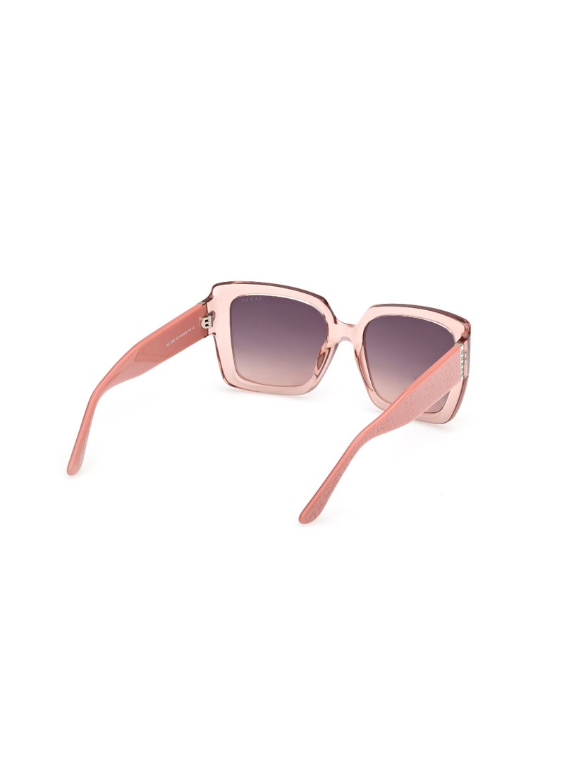 GUESS FULL RIM FEMALE SQUARE PINK INJECTED SUNGLASSES - Image 5