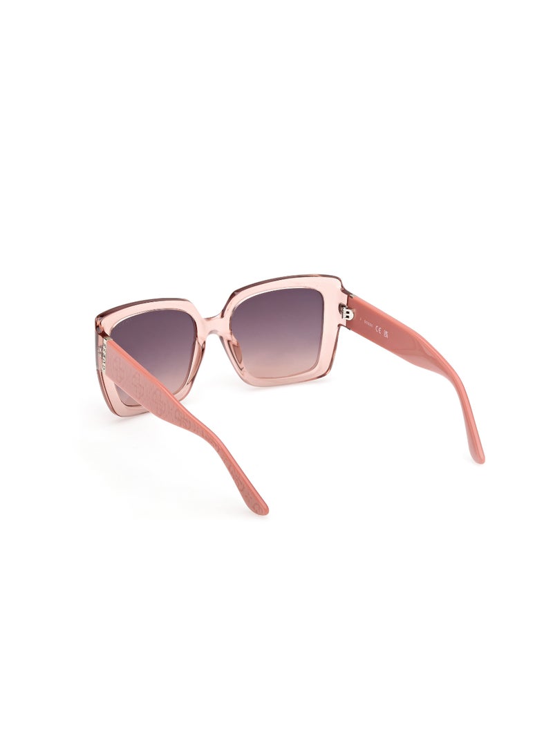 GUESS FULL RIM FEMALE SQUARE PINK INJECTED SUNGLASSES - Image 3