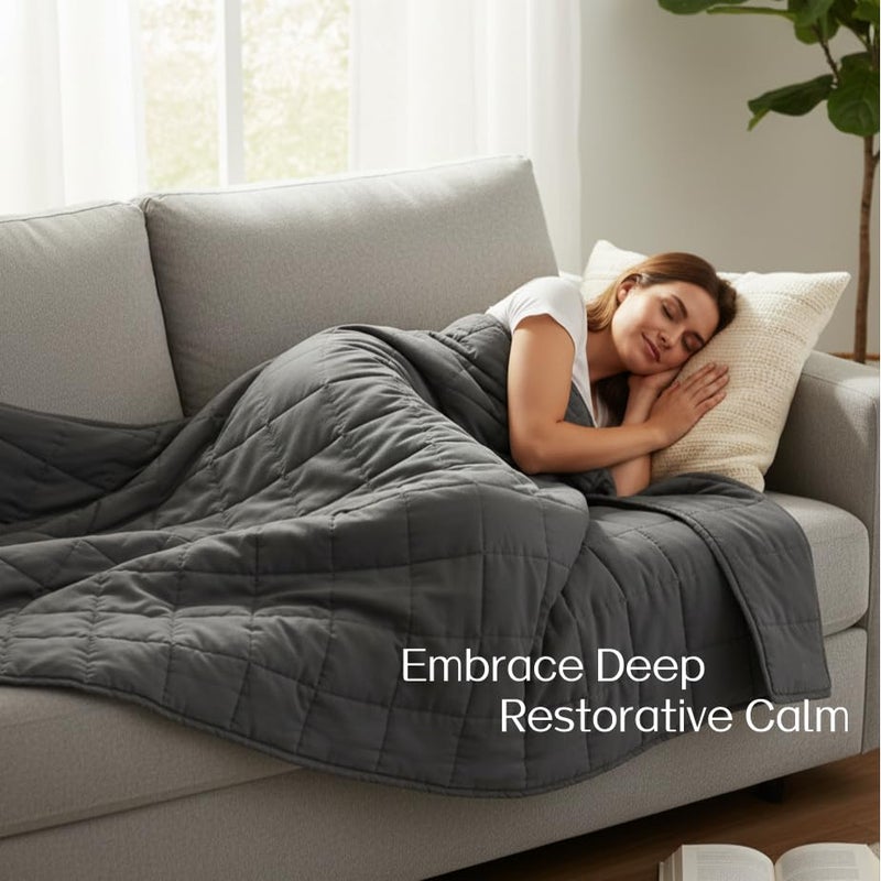 RJOP Weighted Blanket 10lbs 48"x72" Full Size for Adults, Heavy Throw Blanket for Couch & Bed, Soft Breathable Cotton for All-Season Comfort (48"x72"10lbs) - Image 5