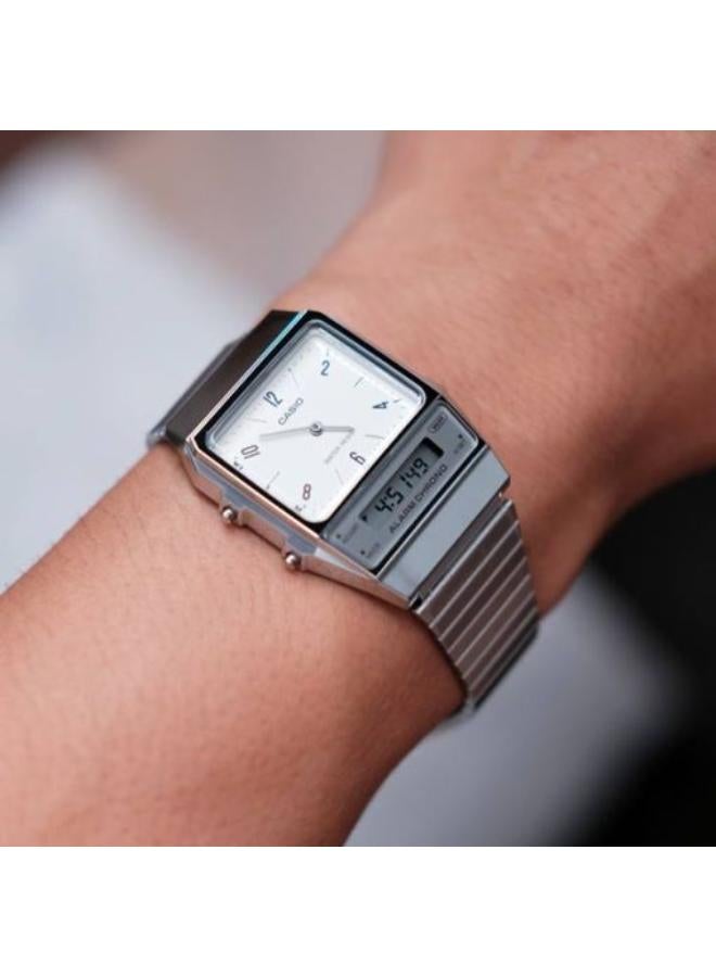 كاسيو ساعة AQ-800E-7A2DF من الفولاذ المقاوم للصدأ، تناظرية ورقمية - Image 2