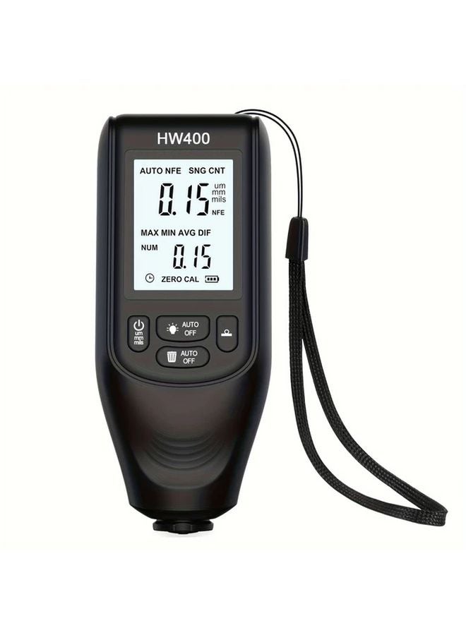 Black Digital Coating Thickness Gauge 0 2000 Micrometer Dual Fe NFe Probes - Image 1