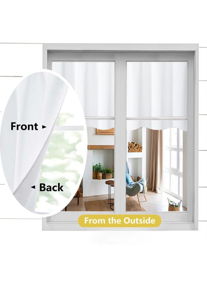 OWENIE White Valances for Windows, Light Filtering Small Kitchen Curtains Valance for Bedroom/Living Room, Rod Pocket Privacy Short Solid Modern Window Treatment, 60" Wx14 L, 1 Panel - Image 4