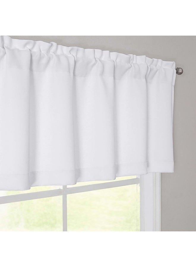 OWENIE White Valances for Windows, Light Filtering Small Kitchen Curtains Valance for Bedroom/Living Room, Rod Pocket Privacy Short Solid Modern Window Treatment, 60" Wx14 L, 1 Panel - Image 2
