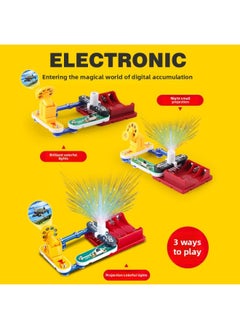 Generic Science Small Experiment Electrical Kid Electronic Building Blocks Physical Circuit Board Hundred Assembled Educational Toys For Children And Primary School Students-Color:5008 Battle Gyro Experiment  - Image 3