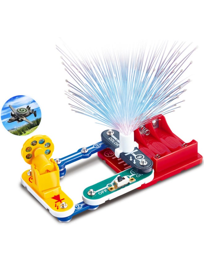 Science Small Experiment Electrical Kid Electronic Building Blocks Physical Circuit Board Hundred Assembled Educational Toys For Children And Primary School Students-Color:5008 Battle Gyro Experiment  - Image 5