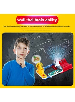 Generic Science Small Experiment Electrical Kid Electronic Building Blocks Physical Circuit Board Hundred Assembled Educational Toys For Children And Primary School Students-Color:5008 Battle Gyro Experiment  - Image 4