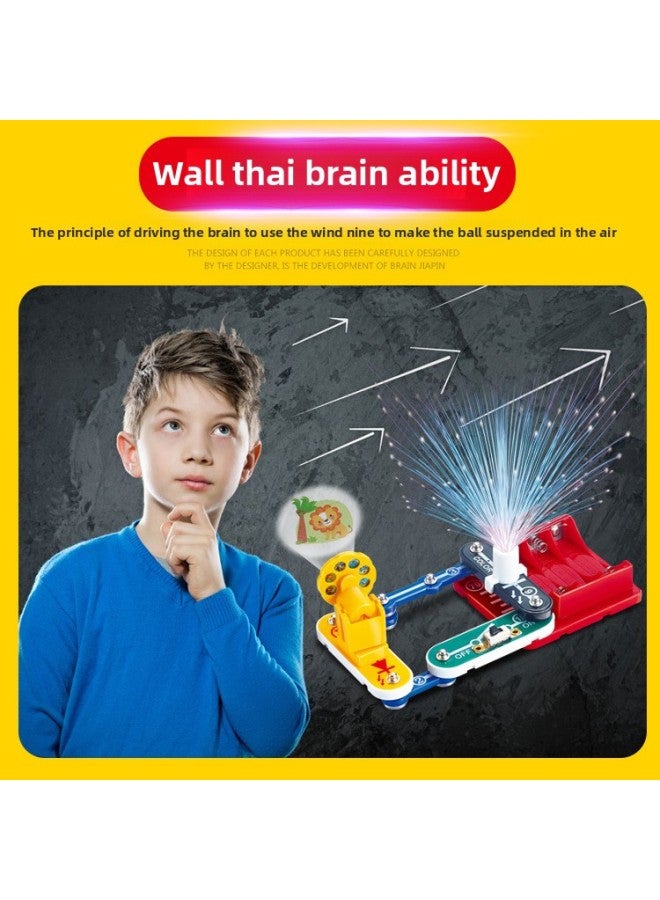Science Small Experiment Electrical Kid Electronic Building Blocks Physical Circuit Board Hundred Assembled Educational Toys For Children And Primary School Students-Color:5008 Battle Gyro Experiment  - Image 4