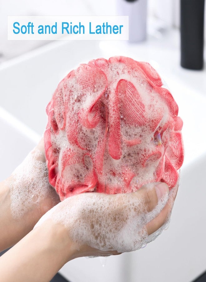 AmazerBath Loofah Sponge 60g/Piece, Exfoliating Bath Sponge Body Scrubber - Loofa Set of 4 - SunsetBerry Colors, Medium - Image 2