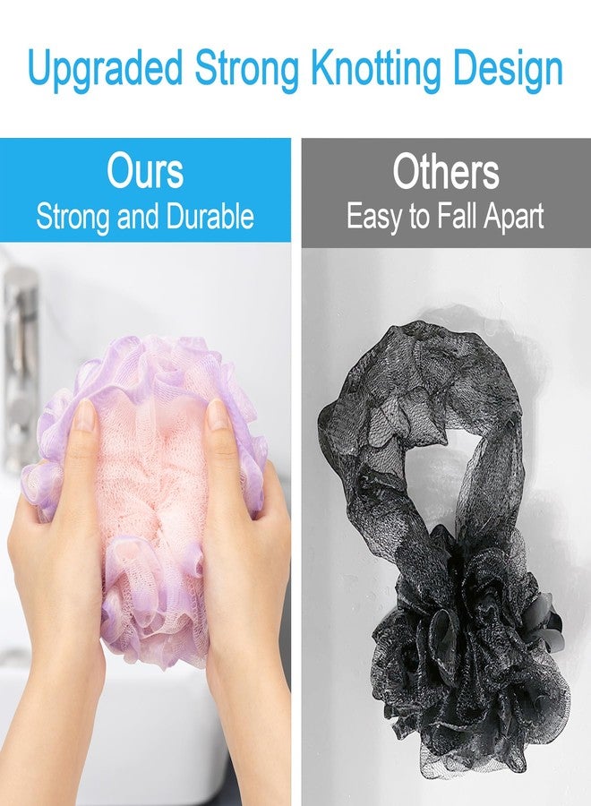 AmazerBath Loofah Sponge 60g/Piece, Exfoliating Bath Sponge Body Scrubber - Loofa Set of 4 - SunsetBerry Colors, Medium - Image 4