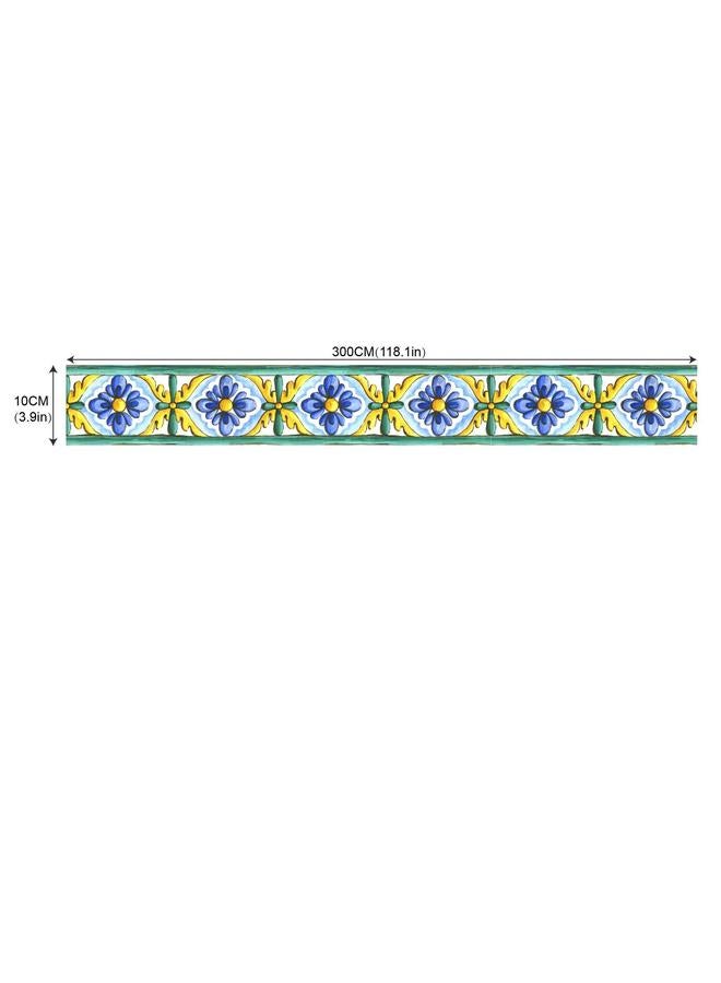 Bluejw European Style Retro Pattern Luminous Waist Line Stickers Bathroom Kitchen Warning Tile Wall Stickers Luminous Waist Stickers Wholesale - Image 1