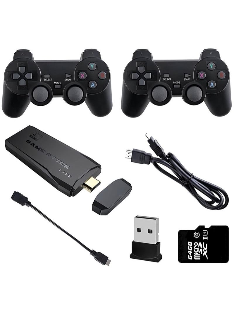 Flash Hawk - Wireless Retro Game Console,Plug and Play Video Game Stick Built in 10000+ Games,9 Classic Emulators, with Dual 2.4G Wireless Controllers(64G) - Image 1