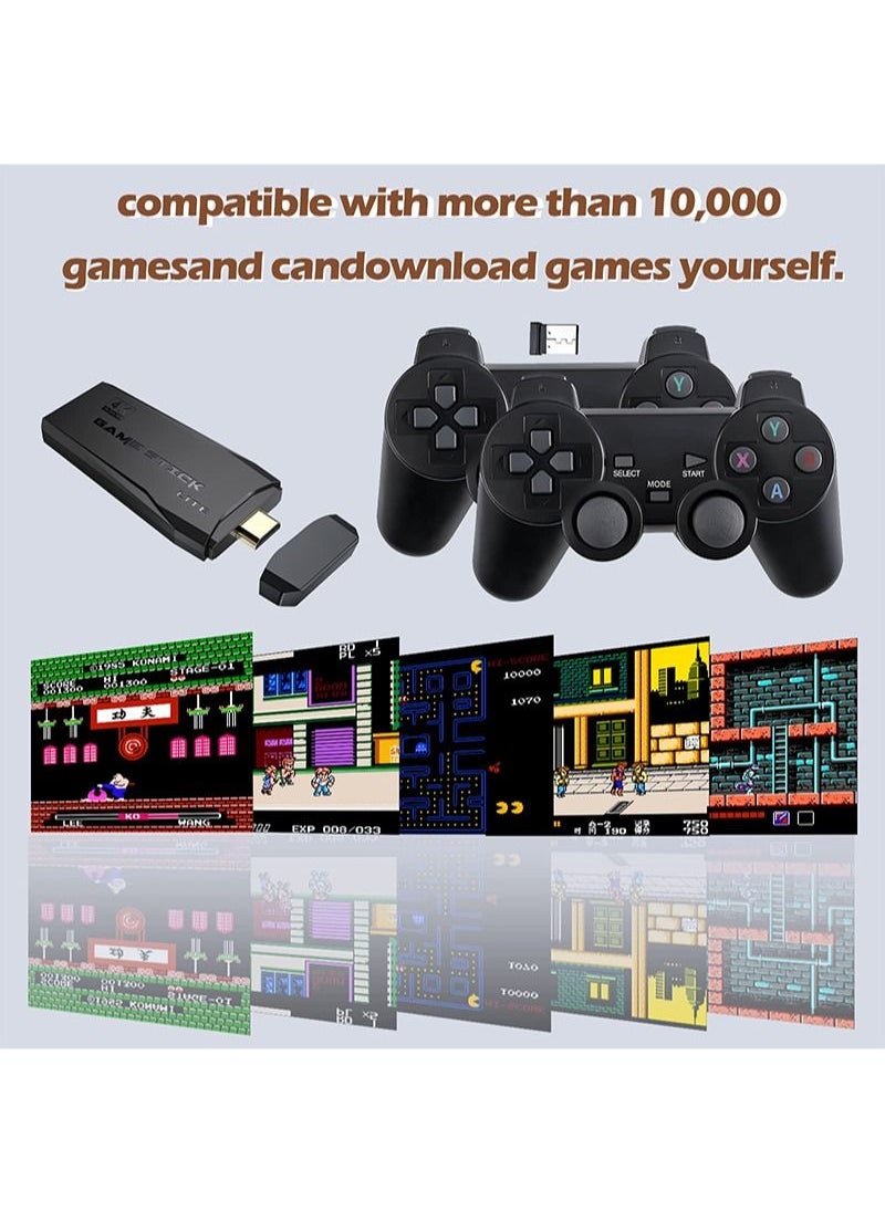 Flash Hawk - Wireless Retro Game Console,Plug and Play Video Game Stick Built in 10000+ Games,9 Classic Emulators, with Dual 2.4G Wireless Controllers(64G) - Image 1
