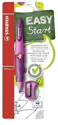 STABILO EASYergo 315 Ergonomic Mechanical Pencil RightHanded Pack of 1 PinkLilac with Sharpener - Image 1