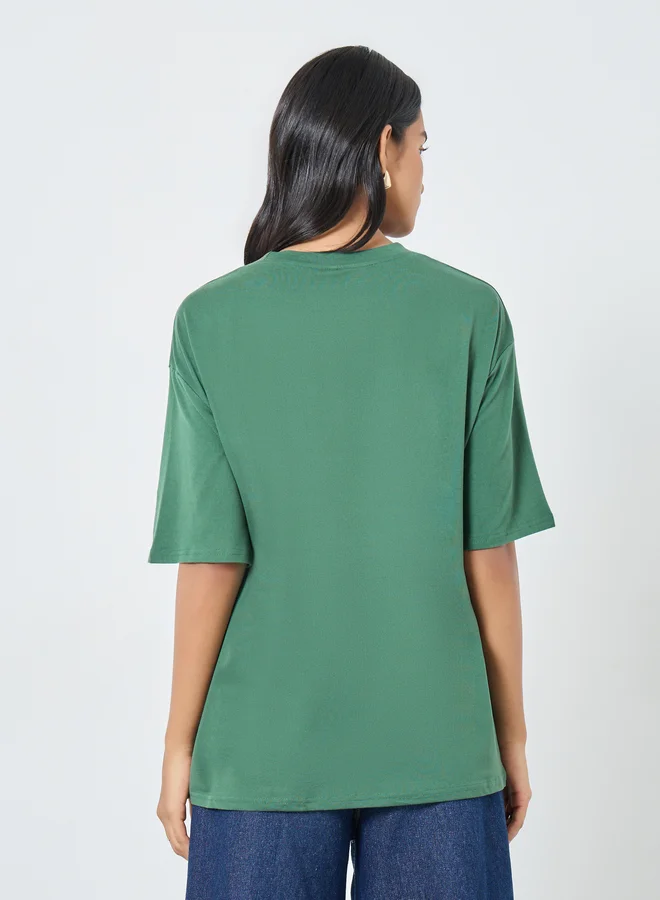 Take Two Take Two Embroidered Chili Pepper Oversized T-Shirt