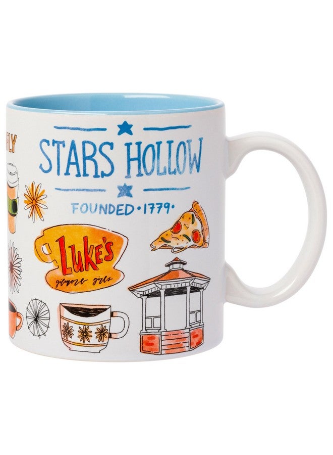 Silver Buffalo Gilmore Girls Destination Locations Icons Ceramic Mug, 20 Ounces - Image 1