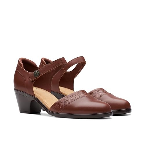Clarks Women's Emily 2 Ketra Pump, British Tan Leather, 8.5 Wide - Image 5