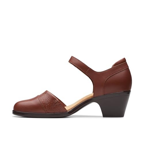 Clarks Women's Emily 2 Ketra Pump, British Tan Leather, 8.5 Wide - Image 3